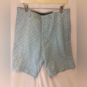 Golf America men’s golf shorts light blue golf club print 34 waist